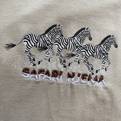 Vintage Kenya Shirt Safari Njema Embroidered Tshirt Medium Africa Zebra 80s