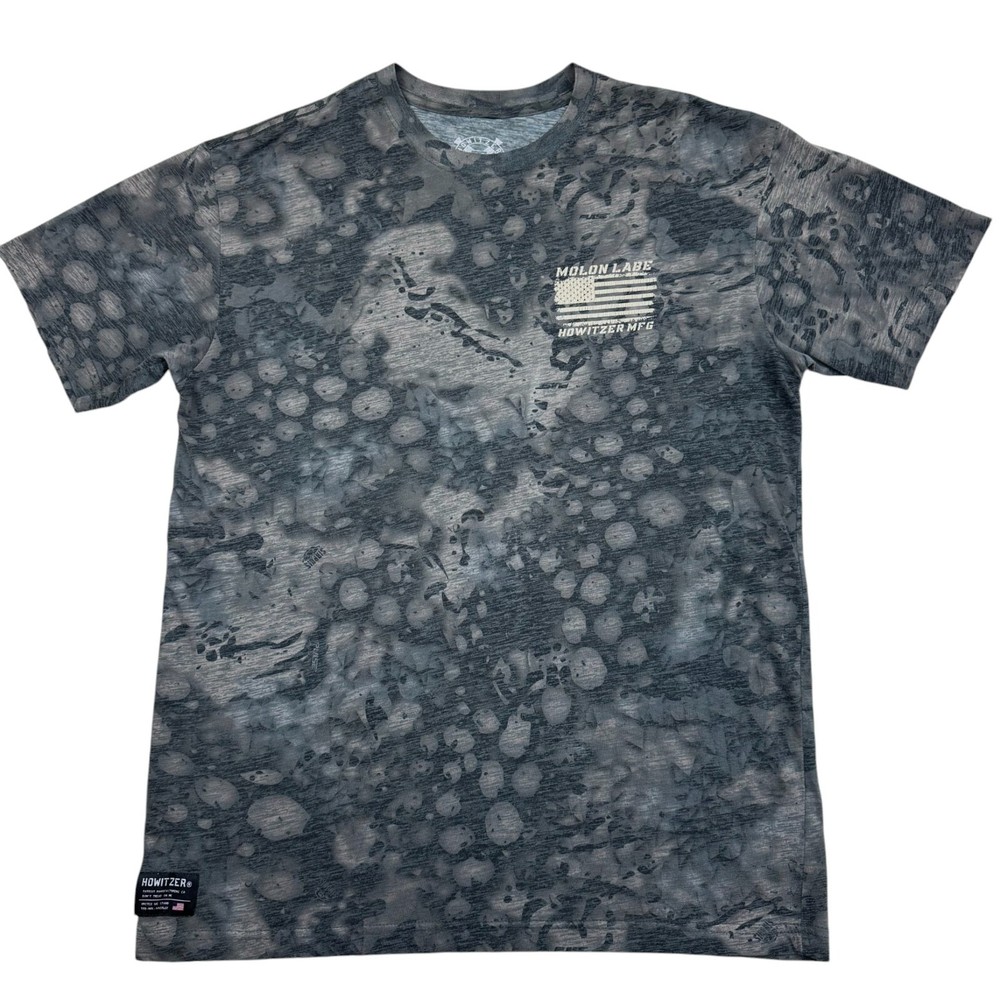 Howitzer Brand Men’s T-Shirt MOLON LABE SLITHER Military Grunt Size L Gray