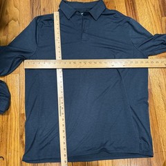 Quince Men’s Flowknit Breeze Performance Long Sleeve Polo Navy Blue XL Casual