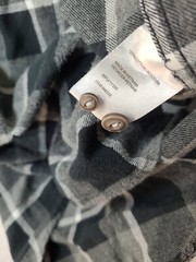 Weatherproof Mens Medium Gray Plaid Long Sleeve Button Up Flannel Shirt