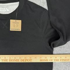 Eddie Bauer NWT Shirt Mens Small Black Crew Neck Long Sleeve Casual Thermal Knit