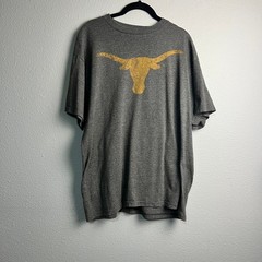 Set of 2 TX Longhorns Football Fan Graphic T Shirt Charcoal Gray L G Heathered