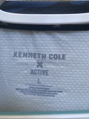 Kenneth Cole Active T Shirt Large Blue Camo Crew Neck Tech SS Tee NWT $49