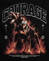Men’s Vintage Washed Graphic T-Shirt Doberman Fire Print Streetwear Tee