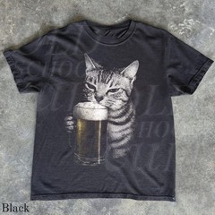 Cat Beer Vintage 90s Shirt, Funny Cats Meme T-Shirt, Fun Kitty Drunk Tee