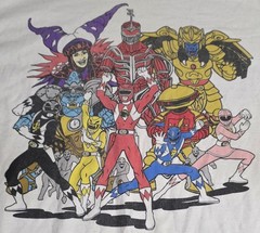 Vintage Style SABAN’S MIGHTY MORPHIN POWER RANGERS T-Shirt MEDIUM