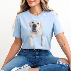 Custom Photo Dog Comfort Tee Personalized Pet Picture Shirt Gift