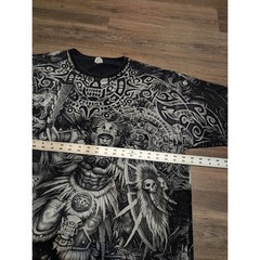 Yazbek Aztec Mayan Warrior AOP T-Shirt Belize Central America Mens XL (READ)