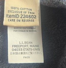 LL Bean Men TShirt Medium Tall Navy Long Sleeve Traditional Fit 100% Cotton