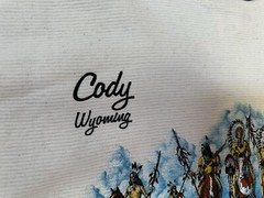 Vintage NEW Cal Cru Native American Tee Men’s XL Cody Wyoming Textures Short Slv