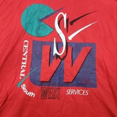 Central South West Services T-Shirt Men X-Large Red CSW Single Stitch Vintage