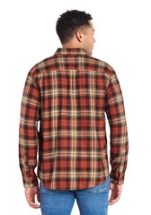 Classic-Fit Flannel Shirt 100% Cotton Plaid New Fashion Brown Orange