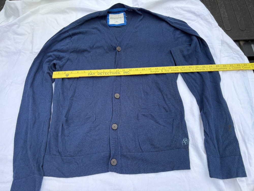 Aeropostale Men’s Blue Cashemere Long Sleeve A87 Pockets As pictured