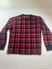 Polo Ralph Lauren Shirt Men’s Large Red Plaid Waffle Knit Long/SL Thermal Logo
