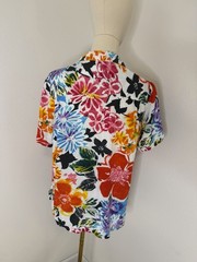 Jams World Epiphany Multicolor Floral Rayon Short Sleeve Button-Up Shirt Medium