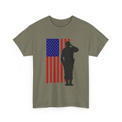 Soldier Salute American Flag Tee Patriotic Military Shirt