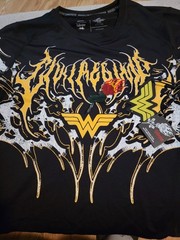 Civil Regime Black Cotton Men’s Wonder Woman Graphic Logo T-Shirt Crew L/S L
