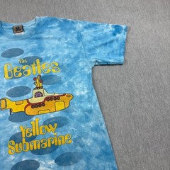 Vintage The Beatles T Shirt Mens Medium Blue Yellow Submarine Tie Dye 90s