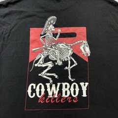 Vintage Marlboro Wild West Cowboy Killers Shirt XL Skeleton Horse Graphic Black