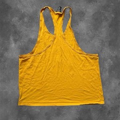 Vintage Gold’s Gym Stringer Tank Top – 90s Style Muscle Shirt Yellow Mens Sz XL