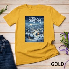 Christmas Church in the Mountains A Peaceful Scene #4 Funny Unisex T-shirt