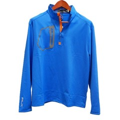 New RLX Polo Ralph Lauren Golf Shirt 1/4 Zip Men Blue Size Large $148