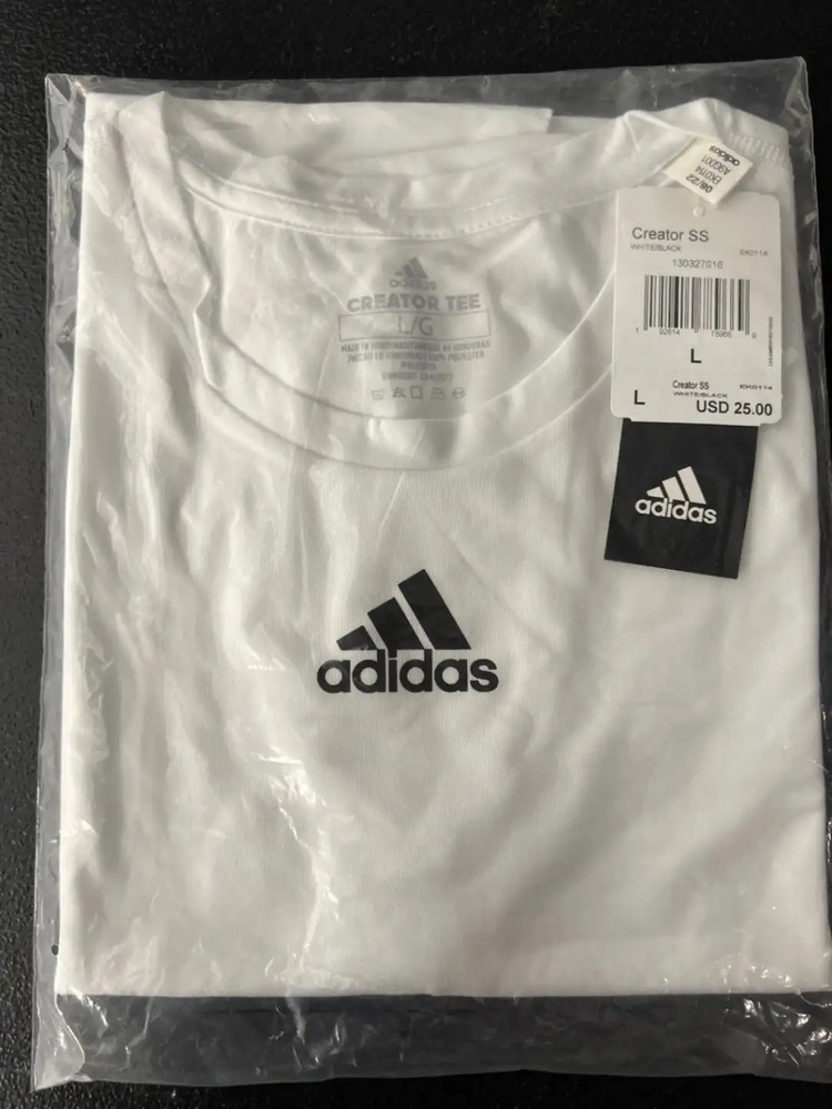 Adidas Creator SS White Black T-Shirt Large Men’s Casual Wear Sports Apparel