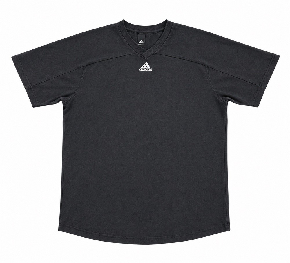 Adidas Mens Large Black Performance T-Shirt 3 Stripes Logo Athletic Tee