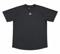 Adidas Mens Large Black Performance T-Shirt 3 Stripes Logo Athletic Tee