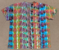Handmade Ice Tie Dye T-Shirt 2XL Mens Womens Soft Cotton Red Blue Rolled