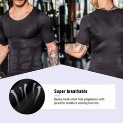 Men’s Classic Slimming Body Shaper Vest Abs Abdomen Workout Compression Shirt US