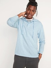 ~NWT Old Navy Long Sleeve Light weight Hooded Henley Shirt Hoodie S Small Blue~