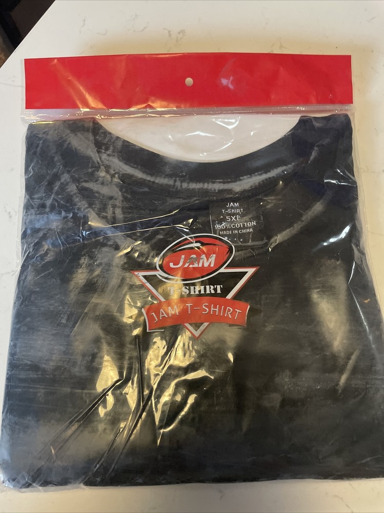 Black T-Shirt Solid 5XL Jam Brand Very Soft, Stretchy Material 100% Cotton NWT