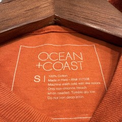 Ocean + Coast Offshore Outfitters Fish Graphic Orange Mens S Crew Neck T-Shirt
