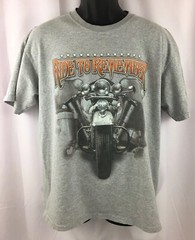 Ride to Remember 26th Leslie Watson Memorial Biker Mens Tshirt Silver Large