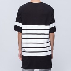 Helmut Lang Logo Oversized T-Shirt Black White Striped Spell Out Sz L