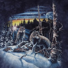 The Mountain Wolf Snowy T-shirt Blue Find 13 Wolves Snow Scene Large Long Sleeve