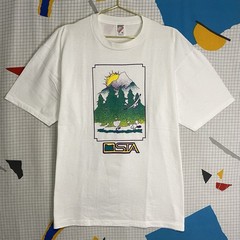 Vintage 90s Science Nature Art Tshirt XL USA NSTA Mountain Wildlife Preservation