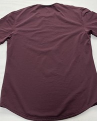 BYLT Drop Cut Lux Shirt Mens L Red Short Sleeve Curved Hem Tagless Stretch Gym
