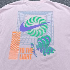 Nike Festival T Shirt Adult Size Medium Pink Big Logo Double Sided Loose Fit