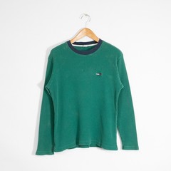 Vintage Y2K Tommy Hilfiger Thermal Shirt T Shirt Mens Medium – Distresed Green