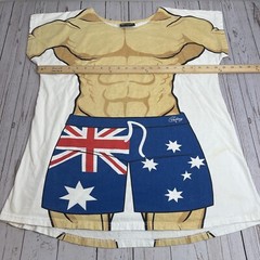Vintage Hoxley Australia Muscle Man Beach Body Graphic T Shirt Buff Hunk Large