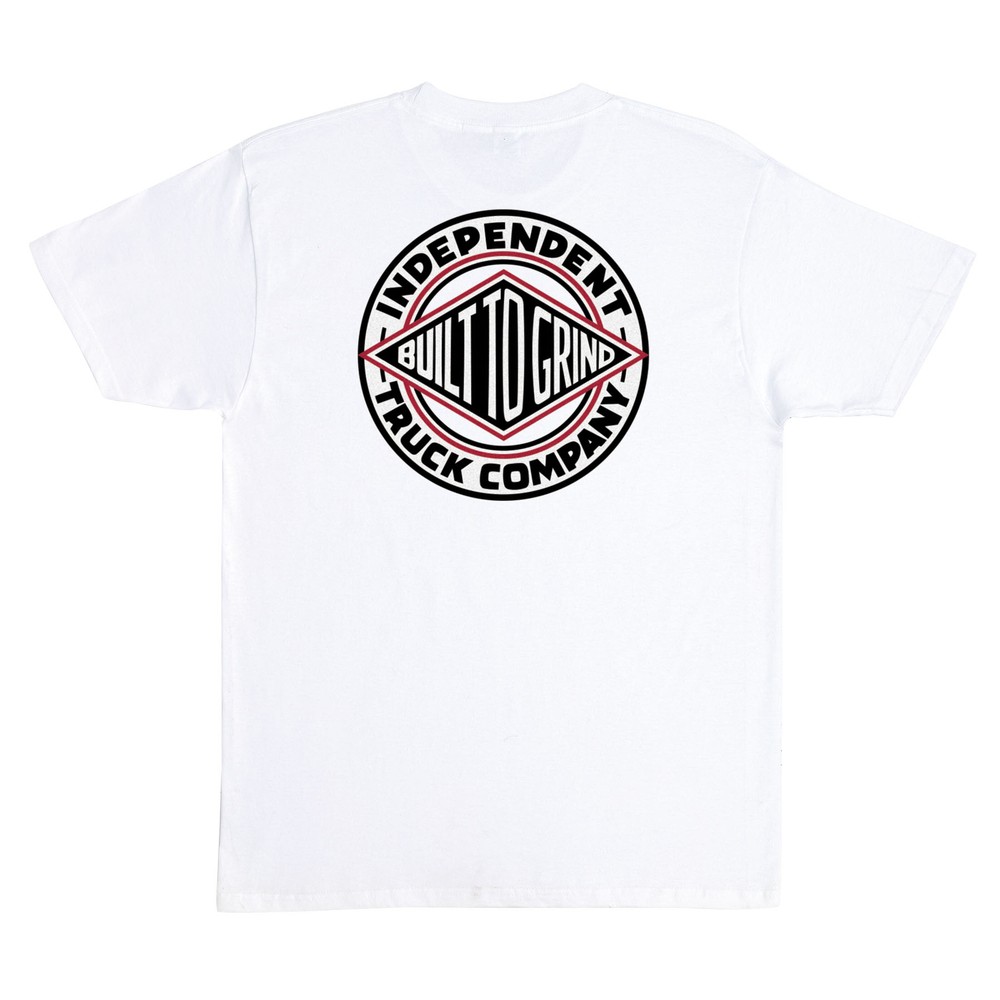 Independent Trucks BTG SUMMIT Skateboard T Shirt WHITE w/RED/BLACK Logo
