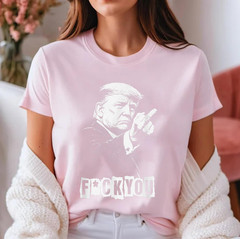 Trump Middle Finger 2026 Meme Funny Trump Flipping The Birds Unisex T-Shirt