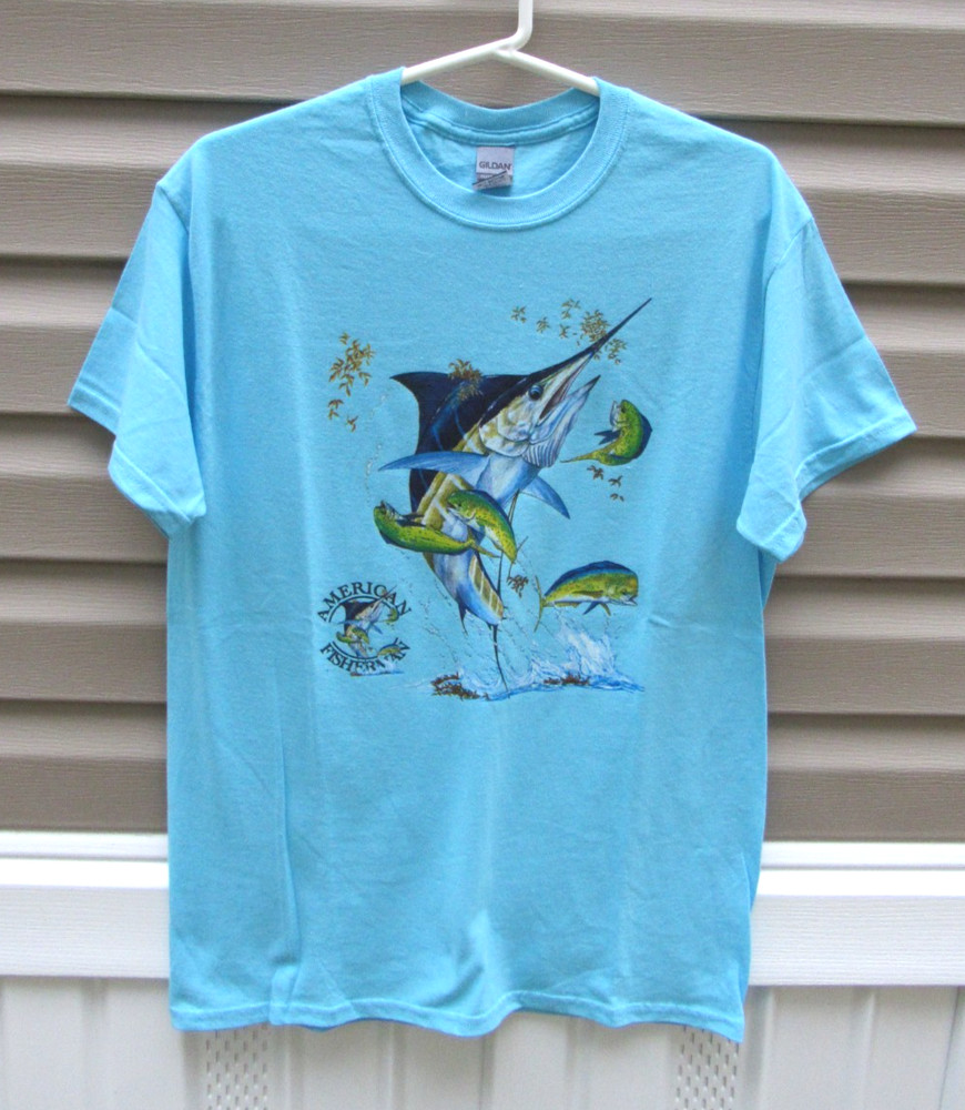 American Fisherman short sleeve blue T shirt – Medium
