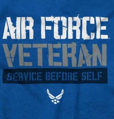 US Air Force Veteran Service Before Self Womens or Mens Crewneck T Shirt Tee