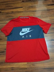 Vintage Nike Air Mesh Colorblock Jersey T Shirt Red Blue Mens XL