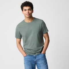 New JCREW Size Mens L Cotton Washed Jersey Tee Shirt in Fatigue Green $35 53362