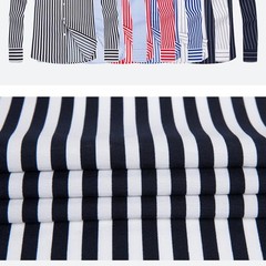 Mens Dress Shirts Long Sleeves Slim Fit Camisas Striped Cotton Casual Shirts Top