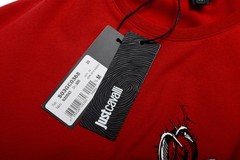 Just Cavalli Men’s Red Graphic Print Crewneck Stretch T-Shirt US 2XL IT 56